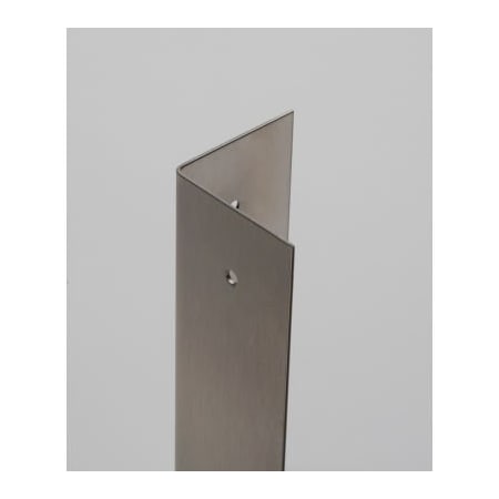 Western Fabricating Llc Western Fabricating 135Deg SS Corner Guard, 16 Ga., Drilled Holes, Sq. Corners, 48x3-1/2x3-1/2H 35354816_135-degree_square-corner_holes